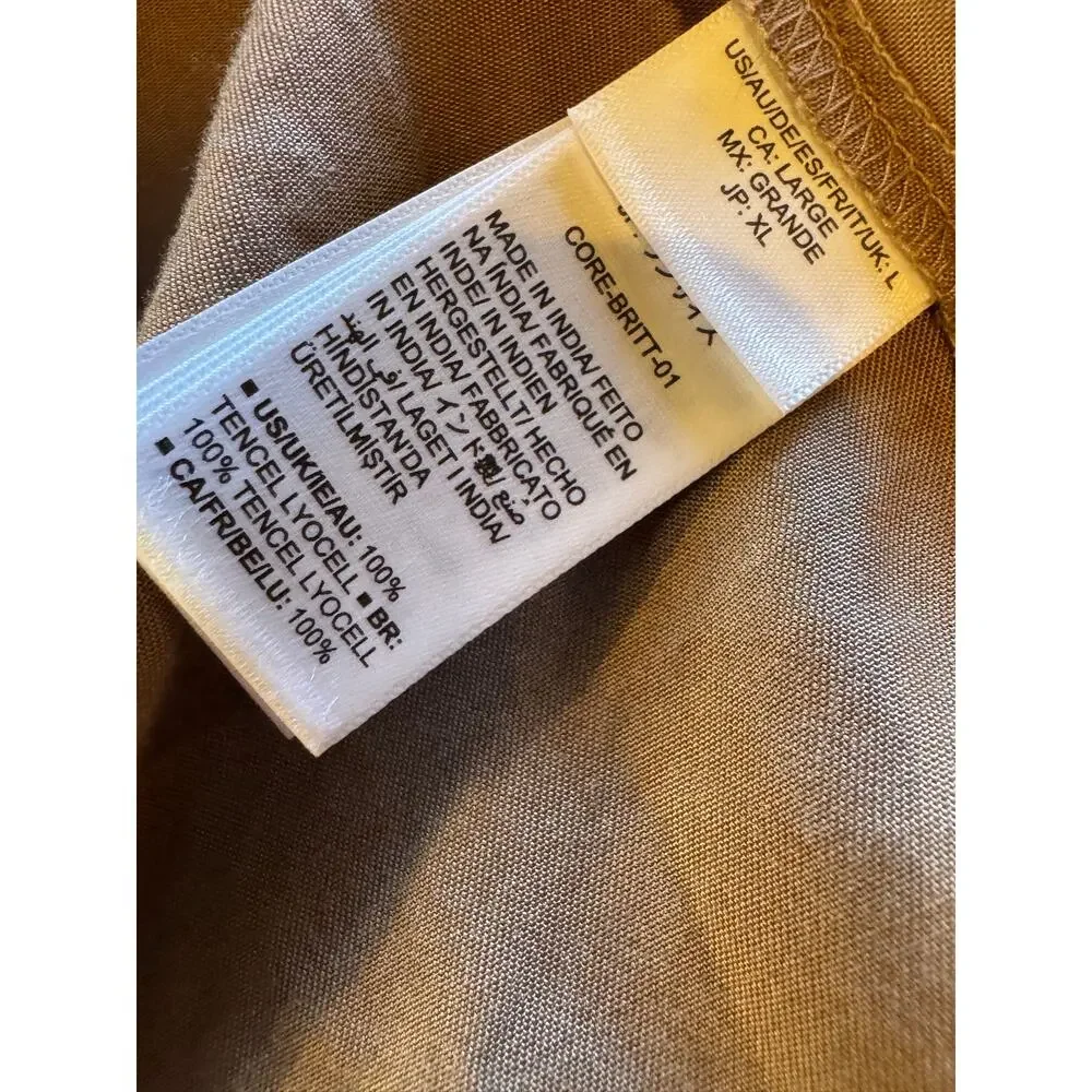 The Drop Taupe Tiered Maxi Dress Women’s Large Sleeveless Cotton Blend